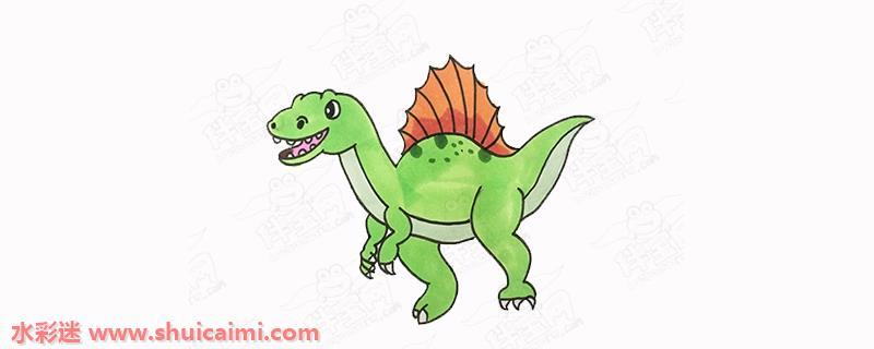 恐龙带颜色怎么画 恐龙简笔画图片