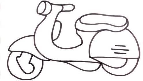 电动车 简笔画 电动车简笔画儿童简笔画