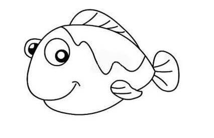 儿童简笔画小鱼 3-6岁儿童简笔画小鱼