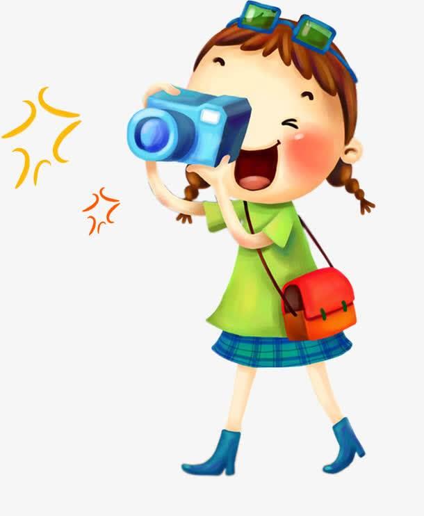 儿童拍照卡通简笔画 小朋友拍照卡通