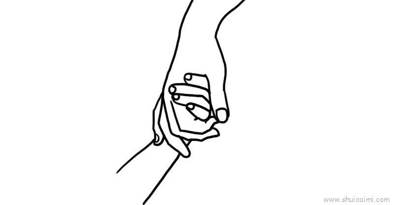 大手牵小手儿童画怎么画 大手牵小手简笔画好看