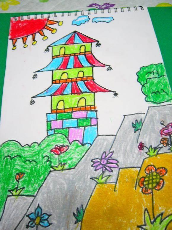 宝塔简笔画 膳食宝塔简笔画