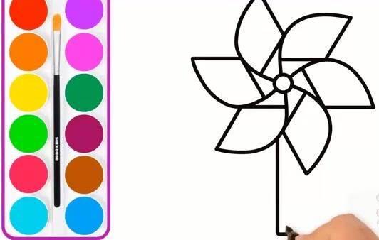 风车简笔画 风车简笔画带颜色