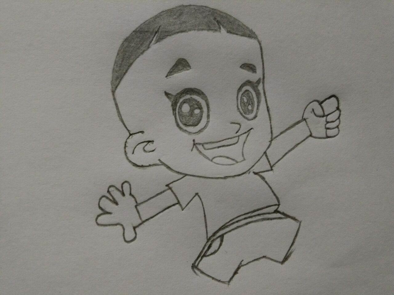 大头儿子简笔画 大头儿子简笔画简单又漂亮