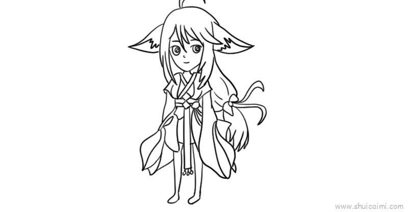 涂山红红儿童画怎么画 涂山红红简笔画图片