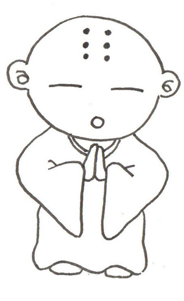 卡通人物小和尚的简笔画怎么画 卡通人物小和尚的简笔画步骤