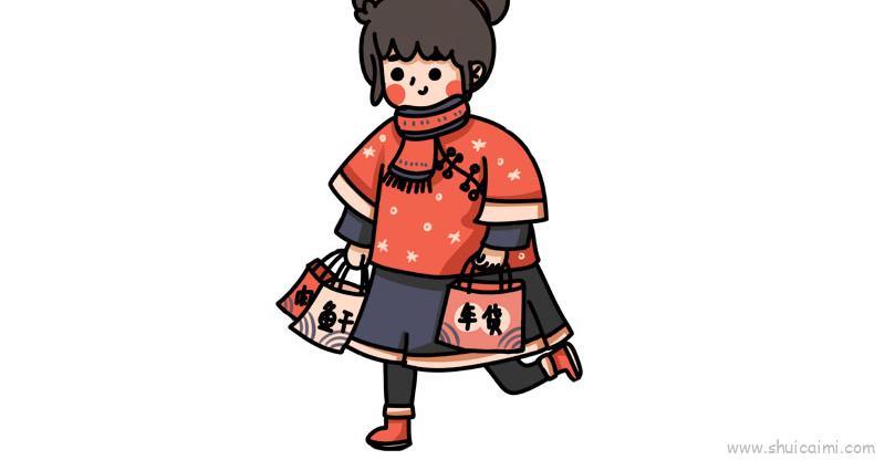 过年走亲戚儿童画怎么画 过年走亲戚简笔画简单