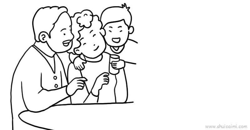 除夕吃团年饭儿童画怎么画 除夕吃团年饭简笔画步骤