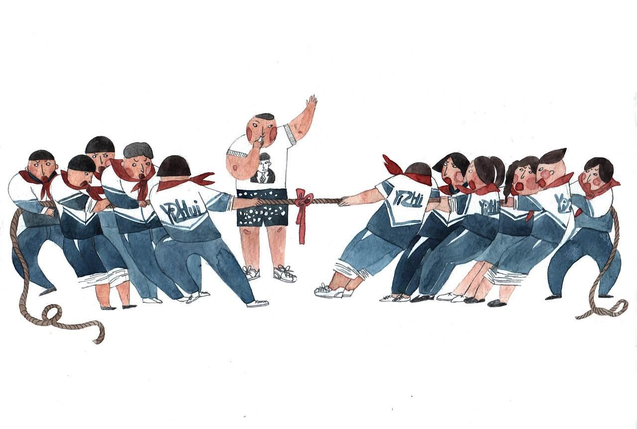 拔河简笔画 小学生拔河简笔画