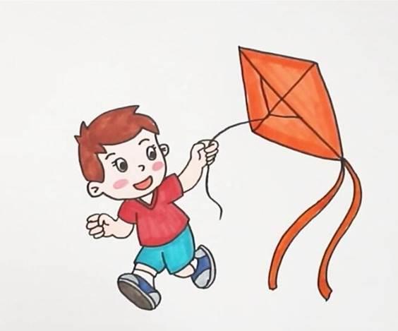放风筝简笔画 放风筝简笔画儿童画