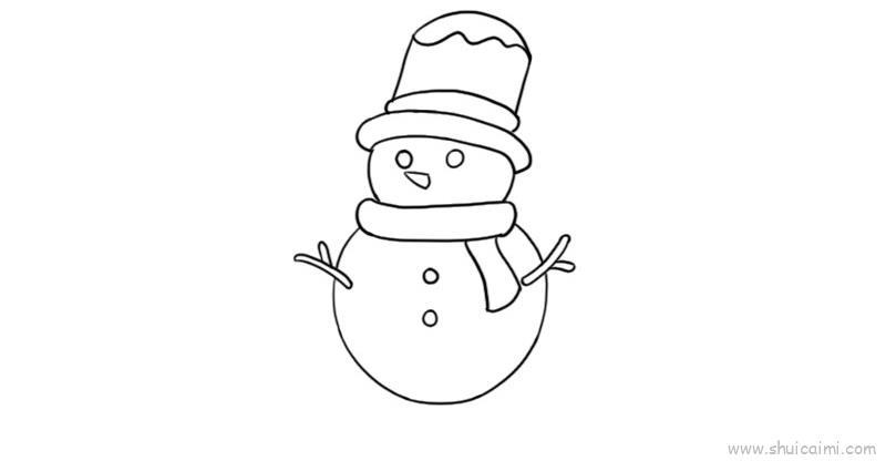 元旦雪人儿童画怎么画 元旦雪人简笔画步骤