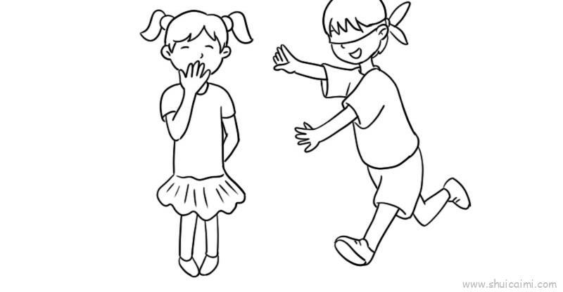 小朋友做游戏儿童画怎么画 小朋友做游戏简笔画图片