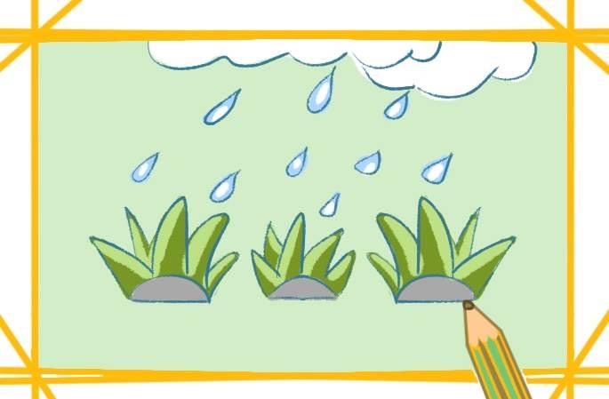 下雨简笔画 下雨简笔画彩色图片