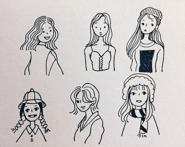 自画像简笔画女生 自画像简笔画女生全身