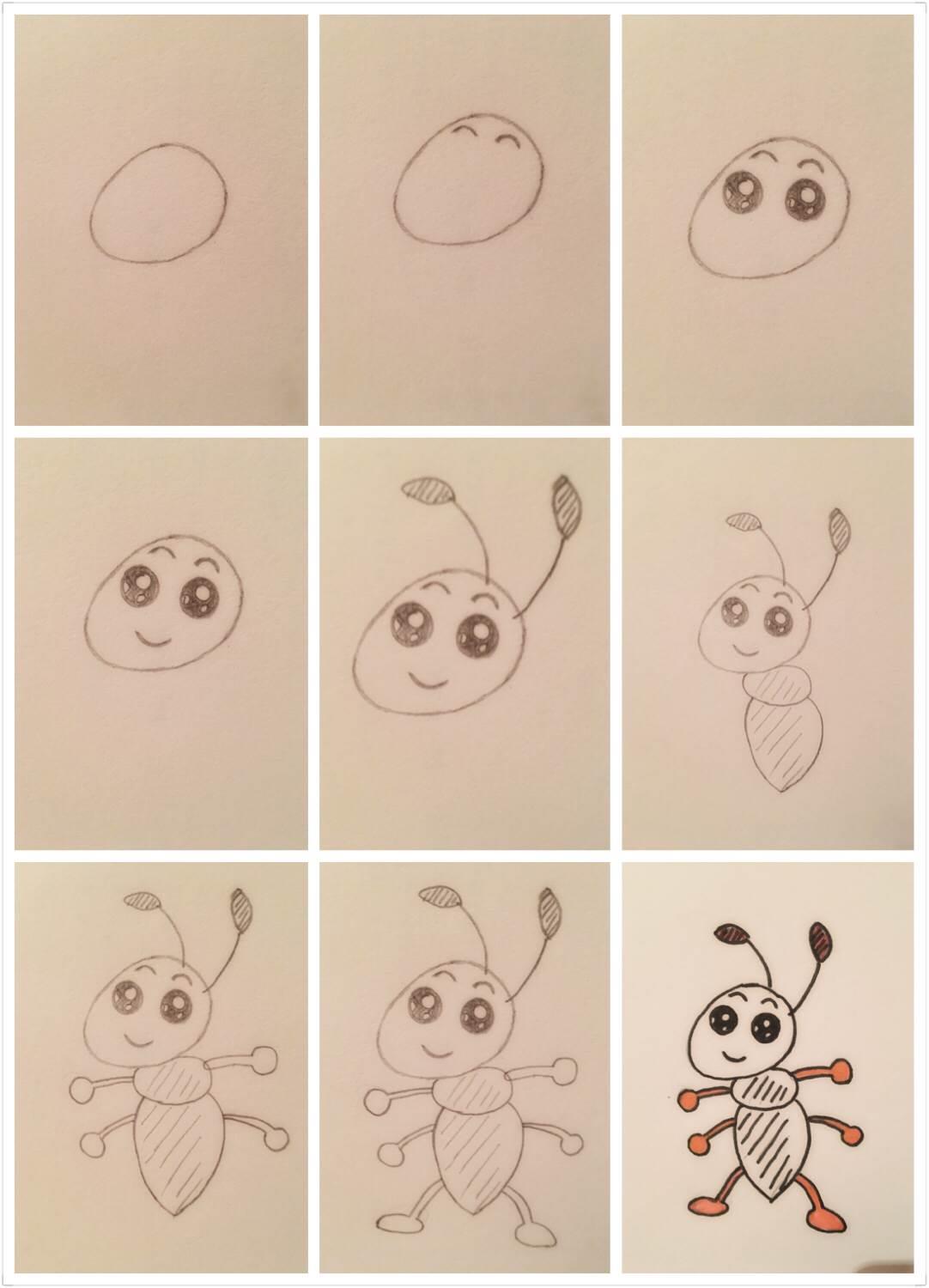 小蚂蚁简笔画 小蚂蚁简笔画彩色