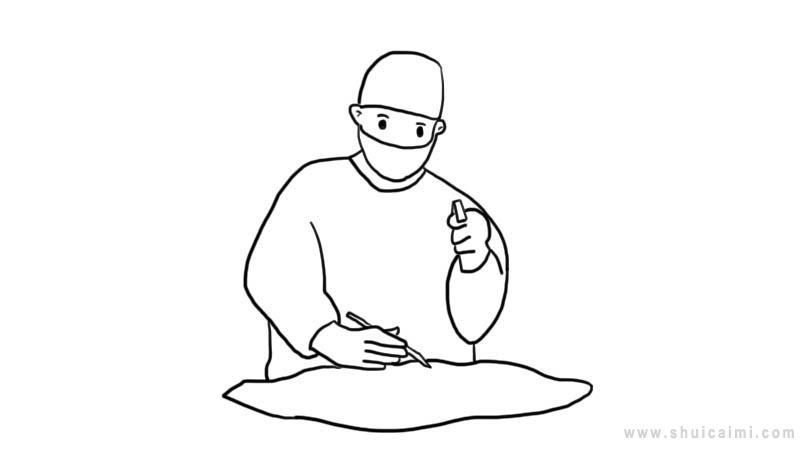 两个医生正在抢护病人简笔画怎么画 两个医生正在抢护病人简笔画简单