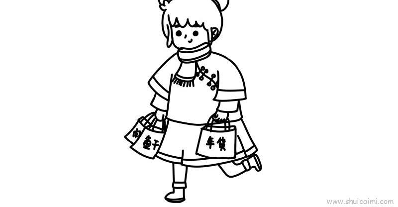 过年走亲戚儿童画怎么画 过年走亲戚简笔画简单