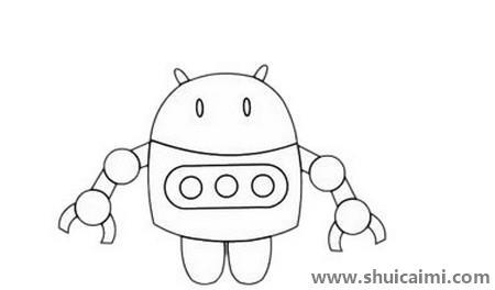 卡通机器人简笔画教学步骤