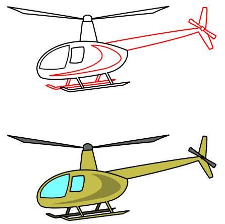 直升飞机简笔画 直升飞机简笔画儿童简笔画