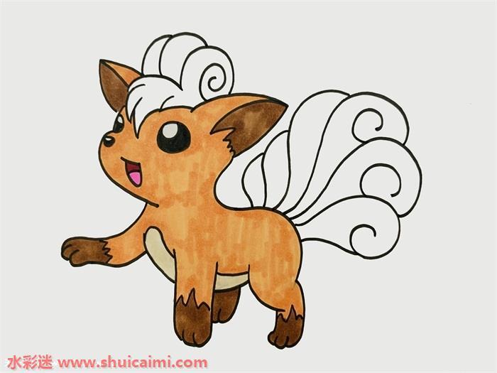 六尾怎么画简单可爱 六尾简笔画画法分步