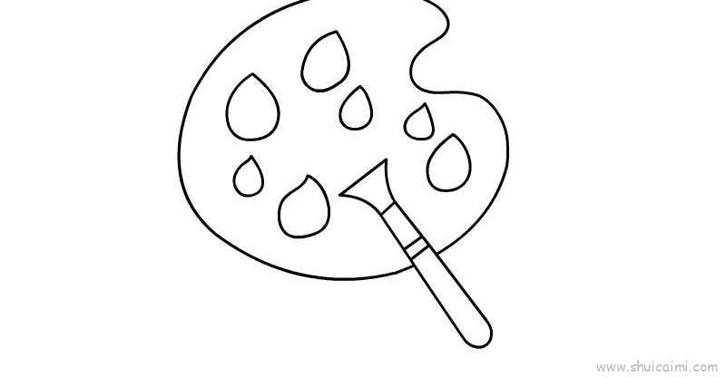 调色盘儿童画怎么画 调色盘简笔画步骤