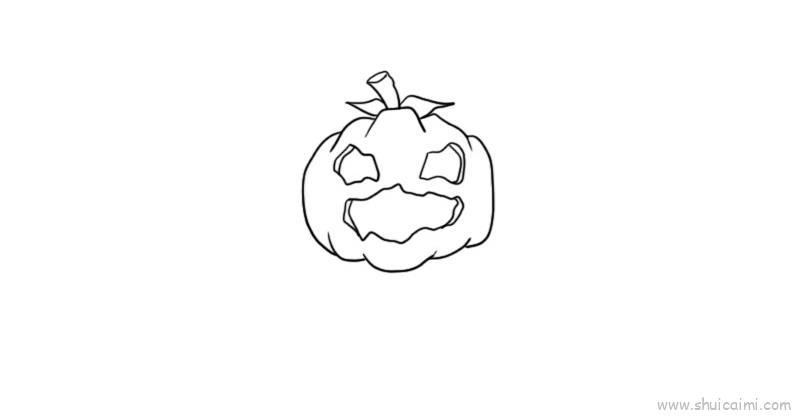 恐怖南瓜怪儿童画怎么画 恐怖南瓜怪简笔画图片