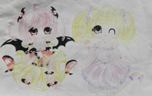 小天使和恶魔简笔画 小天使和恶魔简笔画怎么画