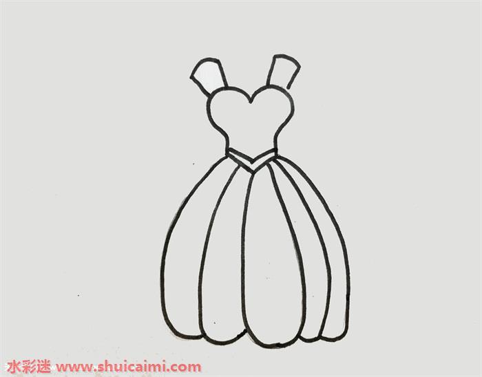 可爱甜美的动漫裙子简笔画步骤教程