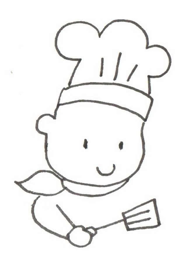 厨师简笔画图片大全 厨师简笔画图片大全颜色可爱