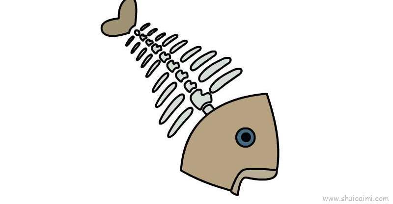 鱼骨儿童画怎么画 鱼骨简笔画图片大全