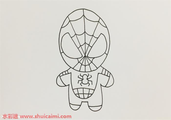 蜘蛛侠全身3d怎么画 蜘蛛侠全身3d简笔画漂亮
