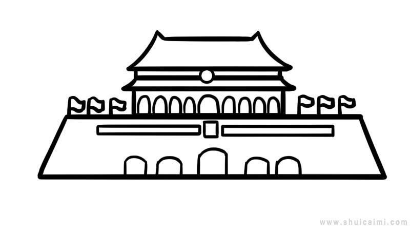 天安门简笔画怎么画 天安门简笔画步骤