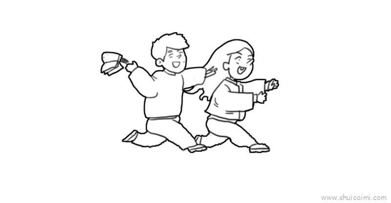 学生玩耍儿童画怎么画 学生玩耍简笔画简单又好看