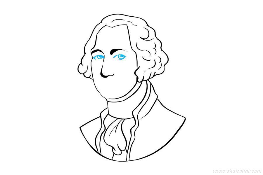 乔治华盛顿怎么画 乔治华盛顿简笔画简单好看带颜色