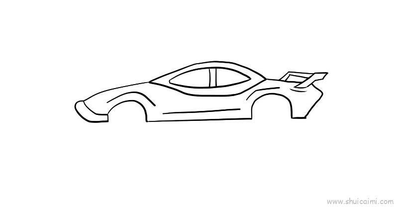 帅气的赛车卡通简笔画教学