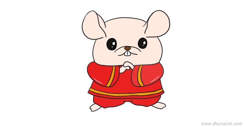 鼠宝宝拜年啦儿童画怎么画 鼠宝宝拜年啦简笔画步骤