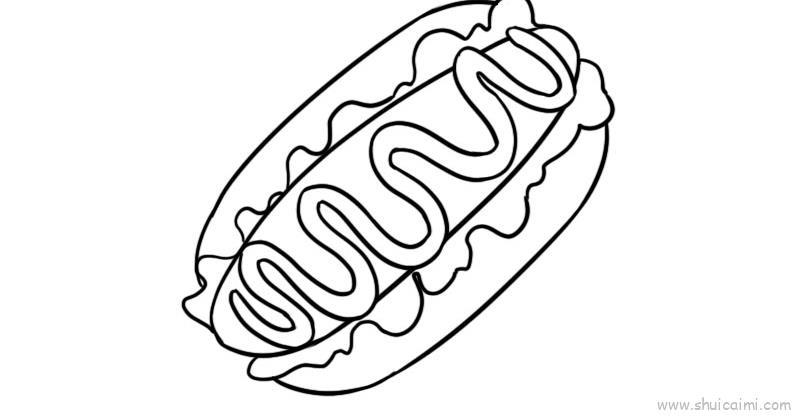 热狗儿童画怎么画 热狗简笔画图片大全