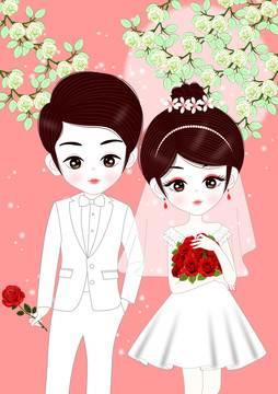 婚纱简笔画教程情侣 婚纱简笔画手绘