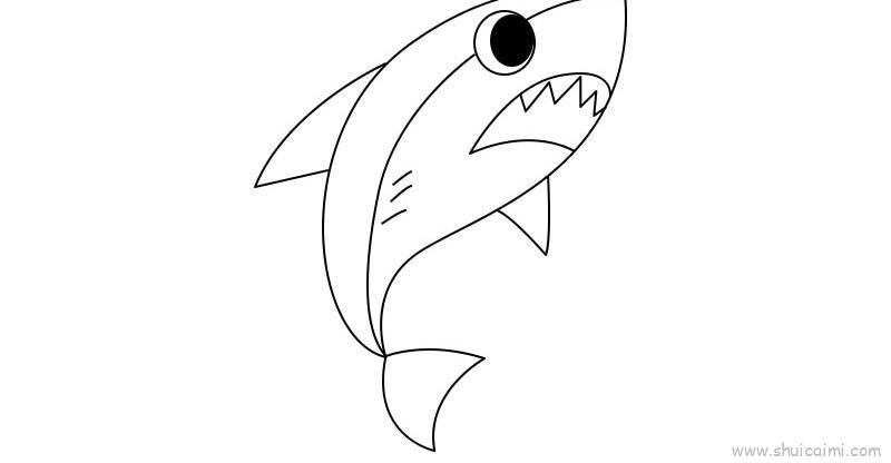 鲨鱼儿童画怎么画 鲨鱼简笔画好看