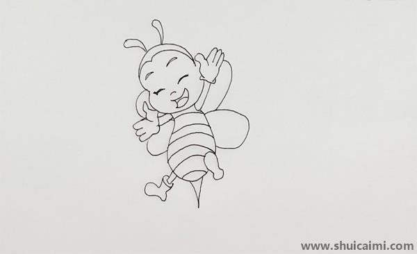 蜜蜂儿童画怎么画 可爱彩色蜜蜂简笔画画法