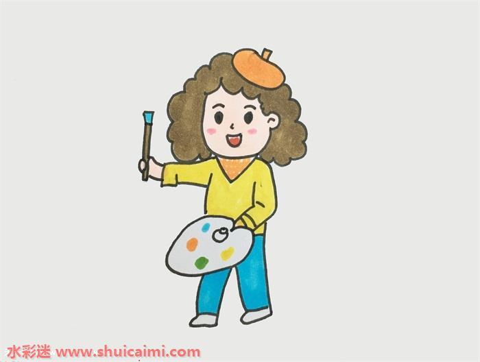 画家怎么画 画家简笔画图片彩色