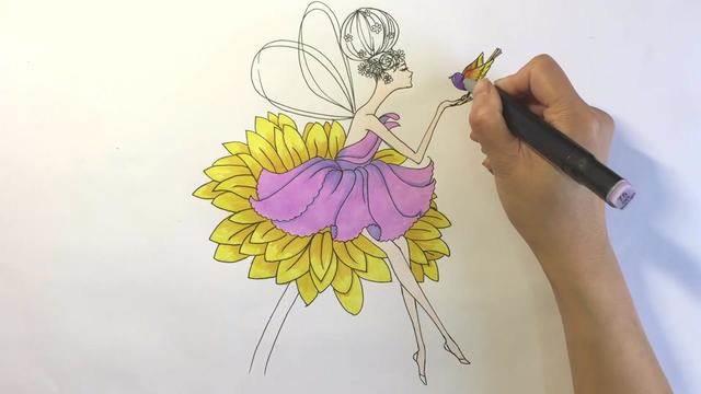 花仙子怎么画简单又漂亮 画一个少女公主