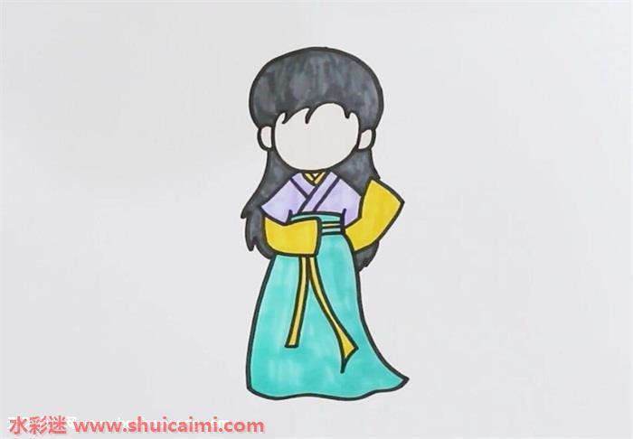 古风衣服怎么画 古风衣服简笔画简单易画彩色