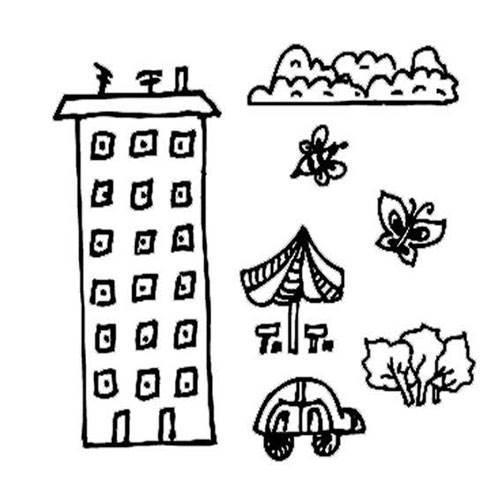 家乡简笔画 美丽的家乡简笔画