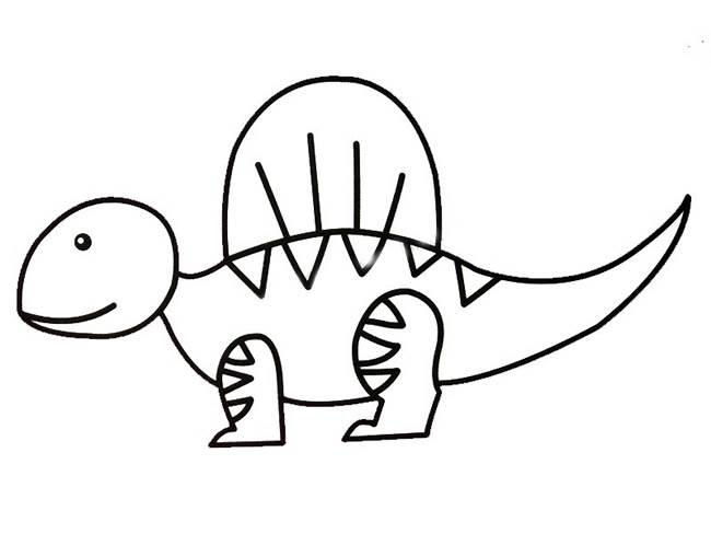 棘龙简笔画 恐龙简笔画幼儿园