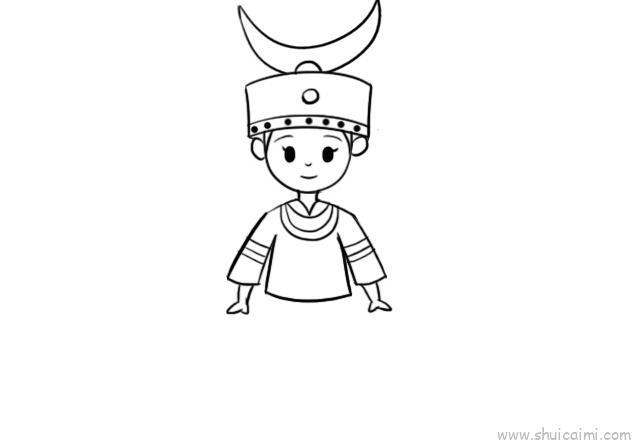苗族服饰儿童画怎么画 苗族服饰简笔画简单