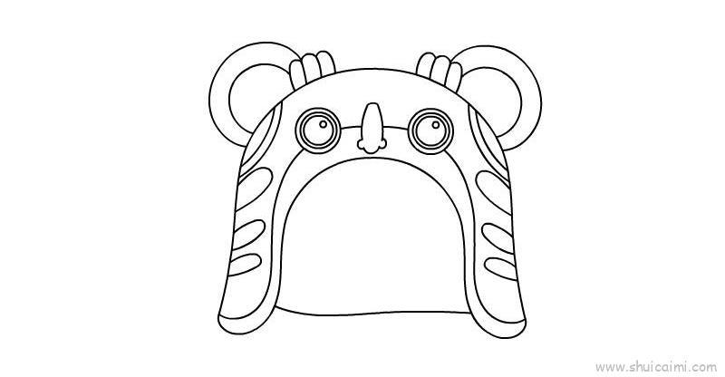 可爱的卡通虎头帽儿童画教程步骤