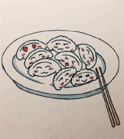 饺子怎么画简笔画 1盘饺子怎么画简笔画
