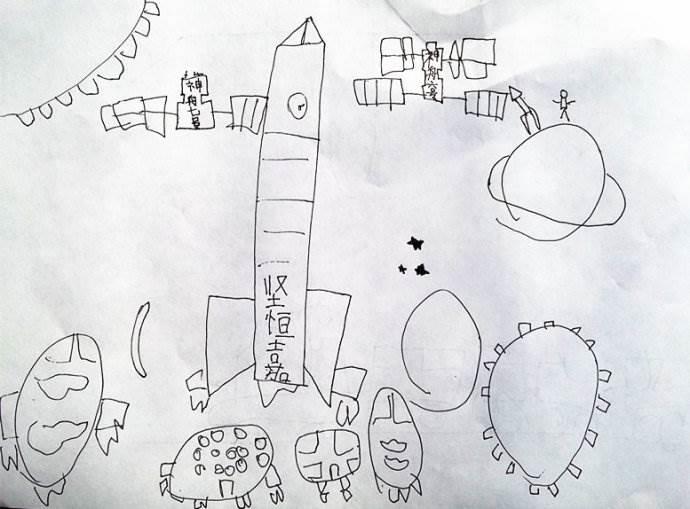 空间站简笔画 空间站简笔画涂色