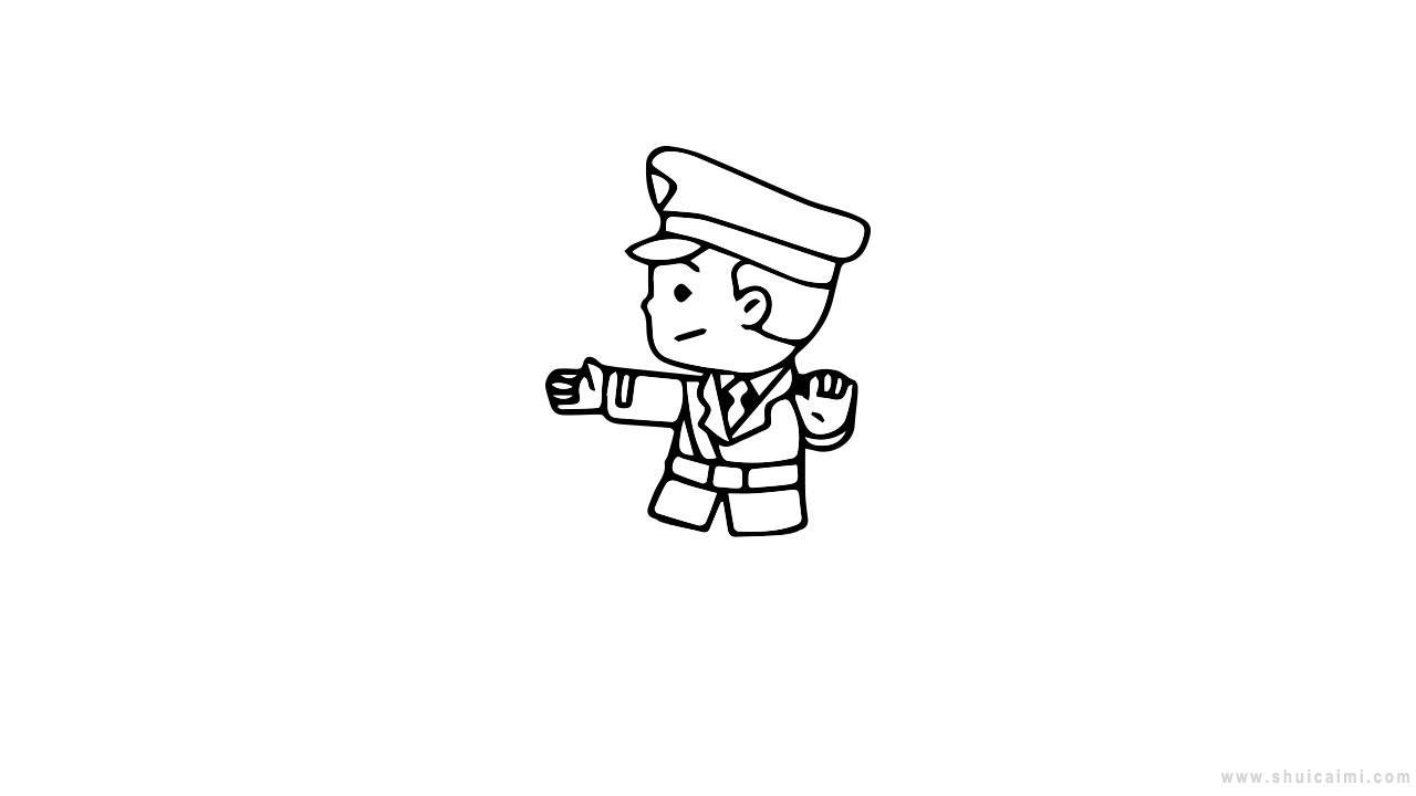 交通警察简笔画怎么画 交通警察简笔画步骤